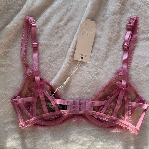 NWT For Love And Lemons Grace Sheer Lace Bra XXS - Picture 5 of 7